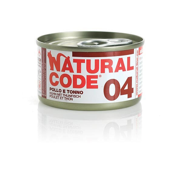 Natural Code 04 Pollo e Tonno Umido Gatto 85 Gr Natural Code 04 Pollo e Tonno Umido Gatto 85 Gr